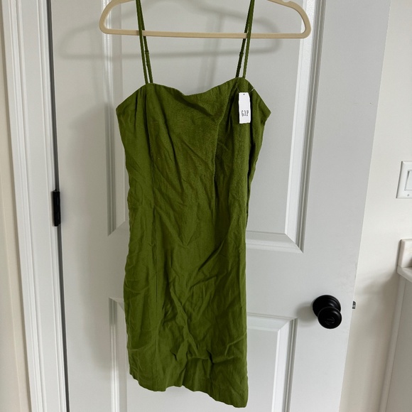 Gap Women's Linen-Blend Mini Dress - Calla Green - Small Tall - NWT - Picture 2 of 4